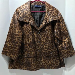Susan Graver XL Leopard Print Rain Jacket